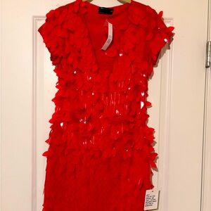 ASOS Design Red Mini Dress w/ Leaflike Embellishments